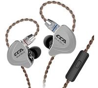 CCA Auriculares C10 4BA 1DD Hybrid 4 Balanced Armature y 1 Dynamic Drivers auriculares con cable de repuesto de 2 pines (con micrófono negro)