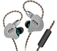 CCA Auriculares C10 4BA 1DD Hybrid 4 Balanced Armature y 1 Dynamic Drivers auriculares con cable de repuesto de 2 pines (con micrófono cian)