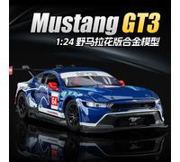 CCA oficial autorizado 1:24 estático Ford Mustang GT3 calcomanías versión coche en miniatura de aleación exquisito coche de juguete niños regalo coleccionables blue