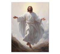 CcacHe Jesús Cuadros Lienzo Decoracion Dormitorios, Retrato De Jesus Blanco Cuadros Para Sala Estar Dormitorio BañO Cocina DecoracióN Pared -75x115cm Sin marco