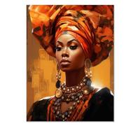 CcacHe Mujer Africana Cuadros Decoracion Salon Modernos, Mariposa de mujer sexy Negro, naranja Cuadros GaleríA Sala Estar BañO DecoracióN -75x115cm Sin marco