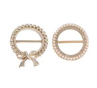 CCAIPU 2 hebillas para pañuelos, pinzas para ropa sencillas y elegantes, lazos para pañuelos, soporte para pañuelos de seda, soporte para vestidos, bufandas y chales. (E-Oro)