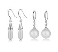 CCAIPU 2 Pendientes Colgantes para Mujer, Pendientes Colgantes hipoalergénicos con Piedra de Moda, joyería, Regalos de Dama de Honor para Damas, Madres y niñas