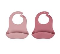 CCAIPU 2pcs Baberos De Silicona Para BebéS | Baberos Con Bandeja De Goteo | Sin Bpa, Lavables, Impermeables | Suaves Y FáCiles De Limpiar | Para BebéS Y NiñOs PequeñOs (Rosa-Rosa oscuro)
