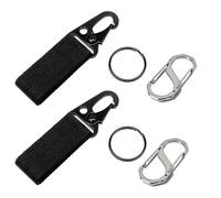 CCAIPU 4 Piezas Clip De CinturóN De, Hebilla De CinturóN, Llavero para MontañIsmo, Mochilero TáCtico, Senderismo, Actividades Al Aire Libre (Negro y Plata)
