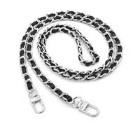 CCAIPU Bolso Cadena Correa, Oro Aleación Bolso Cadena Ajustable Bolso Correas Reemplazo Cadenas para Hombro Cruz Bolsa (Plata/Negro-A)