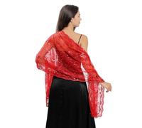 CCAIPU Chales de Encaje y Envolturas para Mujeres, Malla Suave Pashmina Mantones y Bufandas Borlas Señoras Mantón Sedoso para Fiesta de Boda Vestidos de Novia