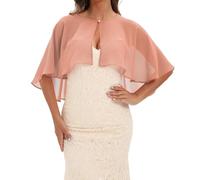 CCAIPU Chales para Mujer, Moda Chales Ligeras con Hebilla de Perlas Estola de Mujer para Fiesta de Noche Boda Vestidos de Novia Estola (Rosa coral)