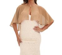 CCAIPU Chales para Mujer, Moda Chales Ligeras con Hebilla de Perlas Estola de Mujer para Fiesta de Noche Boda Vestidos de Novia Estola (Champán Oro)