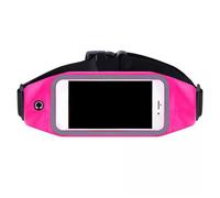 CCAIPU Correr Riñonera para Mujer Hombre, Riñonera con Agujero para Auriculares/Smartphones Pantalla Táctil Transparente/Bolsillo con Cremallera Riñoneras para Deporte Viajes Aire Libre (Rojo)
