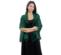 CCAIPU Estola y envolturas para mujer, bufandas y chales suaves transparentes de organza brillante para vestidos de noche, bodas, fiestas de novia (Verde)