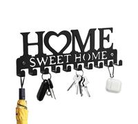 CCAIPU Metal Ganchos Soporte para Llaves, Autoadhesivo Ganchos para Llaves Wall Colgador de Llaves para Decoración de Pared Salón Cocina Oficina (Negro)