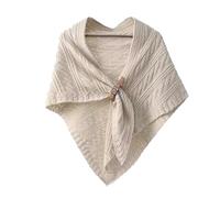 CCAIPU Poncho para Mujer - Triángulo Largo, Térmico y Elegante, Bufanda Wrap con Hebilla de Cuero
