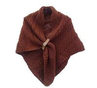 CCAIPU Poncho para Mujer - Triángulo Largo, Térmico y Elegante, Bufanda Wrap con Hebilla de Cuero (FR/ES, Letras, Talla única, Regular, Regular, marrón)