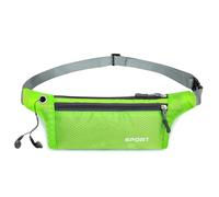 CCAIPU Riñonera para Hombres y Mujeres, Impermeable con Agujero para Auriculares, 3 Bolsillos con Cremallera, Verde