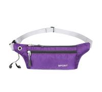 CCAIPU Riñonera para Hombres y Mujeres, Riñonera con Agujero para Auriculares Riñonera Ligera Impermeable para Deporte Viajes Camping al Aire Libre (Morado)