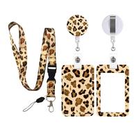 CCAIPU Tarjetero Floral, Tarjetero Multicolor con Clip Extensible y Collar Protector de Tarjetas para Estudiantes, Profesores, Enfermeras y Médicos (A-Amarillo)