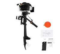 CCAUUB Motor fueraborda de trolling de 4 tiempos de 2,9 kW, 4 CV 55 cc, motor de hélice para barco con refrigeración por aire, motor fueraborda Cdi de 3 palas para botes de goma, botes inflables