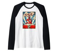 CCCP Construyendo un Nuevo Mundo Soviético Camiseta Manga Raglan