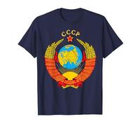 CCCP URSS Comunista Soviético Vintage Retro Camiseta, Hombre, Azul Marino, L