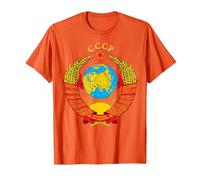 CCCP URSS Comunista Soviético Vintage Retro Camiseta, Hombre, Naranja, L