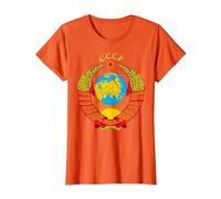 CCCP URSS Comunista Soviético Vintage Retro Camiseta, Mujer, Naranja, L