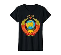 CCCP URSS Comunista Soviético Vintage Retro Camiseta, Mujer, Negro, L