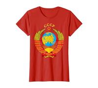CCCP URSS Comunista Soviético Vintage Retro Camiseta, Mujer, Rojo, L