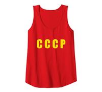 CCCP URSS Unión Soviética Vintage Retro Camiseta sin Mangas, Mujer, Rojo, L