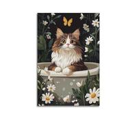 Cccyh_4K__A_cute_brown_and_white_cat_sits_in_the_bathtu_b7e59551-92b0-4963-9399-c44197079e29_2 Póster decorativo de lienzo para pared e impresión artística moderna para dormitorio familiar