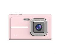 CCD digital de estilo retro, apunta y dispara con enfoque AF, compacto vintage para estudiantes y adolescentes (rosa)