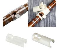 CCeCCe Ayuda para soplar flautas, paquete de 2 boquillas de llave C para flauta de bambú, práctica de flauta de viento de madera, transparente y blanco