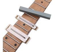CCeCCe Barra de nivelación de limas de alambre de guitarra con protector de diapasón de metal con banda de goma, placa de dedo radián, bajo, herramienta niveladora de limpieza de reparación de luthier