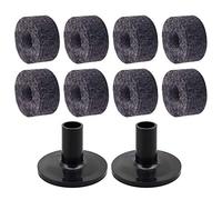 CCeCCe Juego de 10 fundas de repuesto para platillos de tambor con almohadilla de fieltro, fundas de repuesto redondas de fieltro suave, accesorios de herramientas