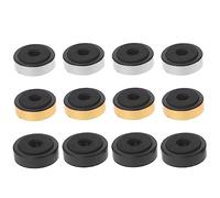 CCeCCe Paquete de 12 amplificadores de pies de aislamiento de altavoces de 48 mm, almohadillas de plástico para absorción de impactos, base SoundBox, soporte de clavija, amortiguador para audio, CD,