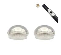 CCeCCe Paquete de 2 tapas de extremo de flauta de repuesto de metal plateado para junta de cabeza de corona de cabeza para agujero abierto cerrado C flautas piezas de reparación de banda orquesta