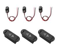 CCeCCe Paquete de 3 soportes para batería alcalina de 9 V, 9 voltios, compartimento con conector tipo I, cable de cable para guitarra activa, pastilla de bajo, humbucker, preamplificador pasivo