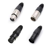CCeCCe Paquete de 4 conectores XLR para micrófono, conector de extremo de 3 pines, macho y hembra, conector de repuesto para audio DMX y micrófono, cable equilibrado, tipo de soldadura