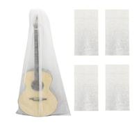 CCeCCe Paquete de 4 Fundas Protectoras Antipolvo para Guitarra, Tela no Tejida, Transpirable, a Prueba de Polvo, Fundas Protectoras para Guitarras acústicas, Bajos eléctricos, Soporte Vertical, 120 x