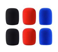 CCeCCe Paquete de 6 fundas protectoras de espuma de espuma gruesa y lavable para la mayoría de micrófonos inalámbricos estándar de mano, KTV, DJ, karaoke, escenario nocturno, rojo, azul y negro