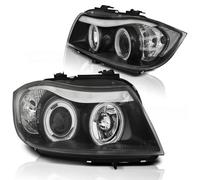CCFL Angel Eyes LED Faros Delanteros para BMW Serie 3 E90/E91 05-08 Negro