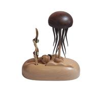 Ccguoea Caja de música giratoria de madera hecha a mano con medusas recargables, 32 melodías, adorno para regalo de Navidad, cumpleaños, caja de música relajante