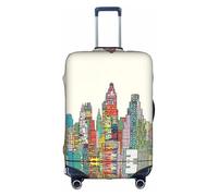 Cchgkpd Austin Texas Print - Funda de equipaje elástica lavable personalizada para maletas de 45.7 a 81.3 cm, White, L