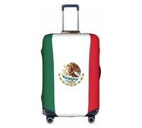 Cchgkpd Funda de equipaje elástica lavable con estampado de bandera de México para maletas de 18 a 32 pulgadas, White, XL