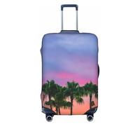 Cchgkpd Funda de equipaje elástica lavable con estampado de palmeras y nubes coloridas para maletas de 18 a 32 pulgadas, White, L