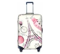 Cchgkpd Funda elástica lavable para maletas de 18 a 32 pulgadas, diseño de la Torre Eiffel y una bicicleta, White, M