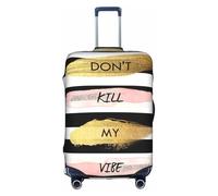 Cchgkpd Stripe Don't Kill My Vibe - Funda de equipaje elástica lavable personalizada para maletas de 18 a 32 pulgadas, White, S