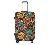 Cchgkpd Sugar and Skulls - Funda de equipaje elástica lavable personalizada para maletas de 18 a 32 pulgadas, White, XL