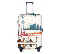 Cchgkpd Tourism City Print - Funda de equipaje elástica lavable personalizada para maletas de 45,7 a 81,3 cm, White, M