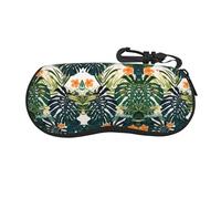 cchgnm Bolsa portátil para gafas de sol con estampado de hojas de palma hawaianas tropicales, ligera y suave, adecuada para viajes diarios al aire libre